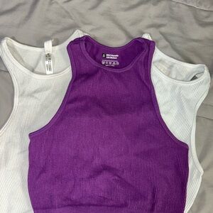 Sportswear Crop Top Purple and White